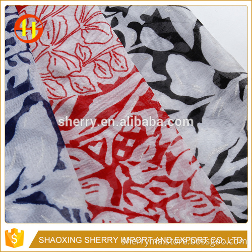 Floral chiffon 100% polyester printed fabric